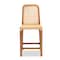 Baxton Studio Caspia MidCentury Modern Walnut Brown Mahogany Wood and Natural Rattan Counter Stool 212-12812-ZORO - alternate 2